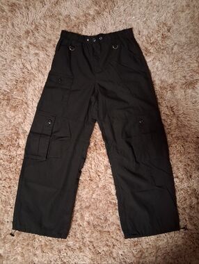 Black Wide Leg Cargo Pants